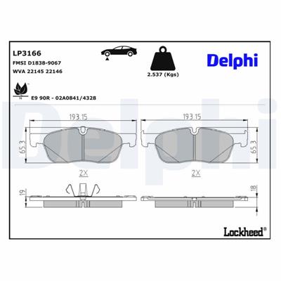 DELPHI LP3166 EAN: 5012759532676.