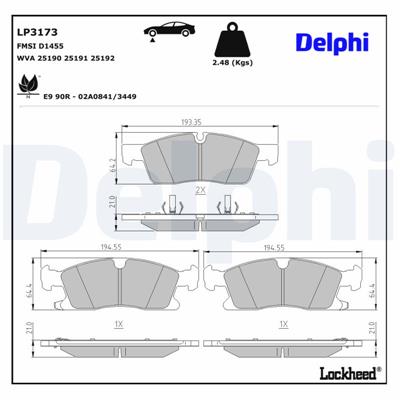 DELPHI LP3173 EAN: 5012759535189.