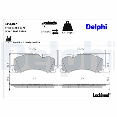 DELPHI LP3307 EAN: 5012759988640.