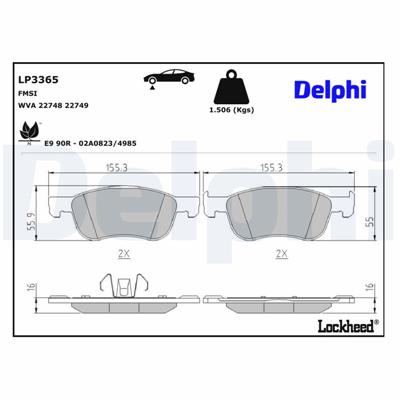 DELPHI LP3365 EAN: 5012759992975.