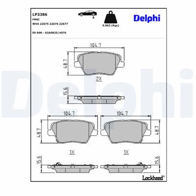 DELPHI LP3386 EAN: 5012759995143.