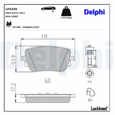DELPHI LP3439 EAN: 5012759545430.