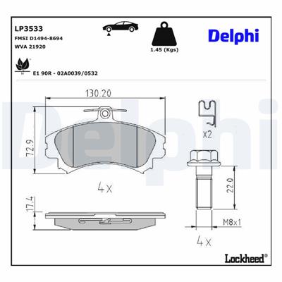 DELPHI LP3533 EAN: 5012759549193.