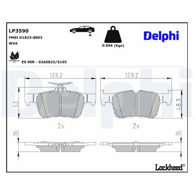DELPHI LP3590 EAN: 5012759552407.