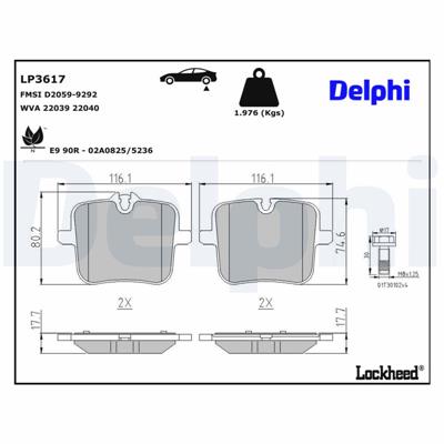 DELPHI LP3617 EAN: 5012759552674.
