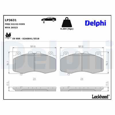 DELPHI LP3631 EAN: 5012759554593.