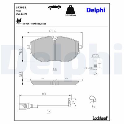 DELPHI LP3652 EAN: 5012759557303.