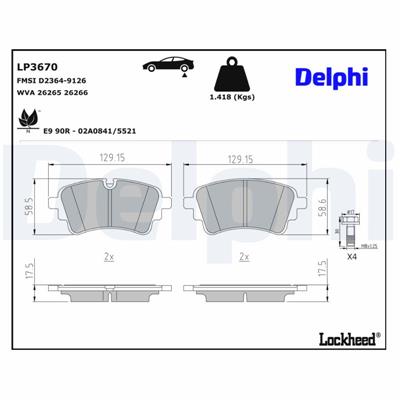 DELPHI LP3670 EAN: 5012759562000.