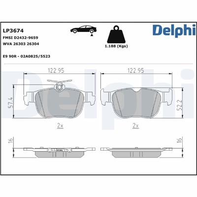 DELPHI LP3674 EAN: 5012759562093.