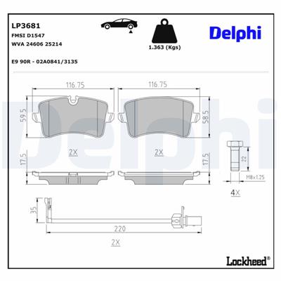 DELPHI LP3681 EAN: 5012759571774.