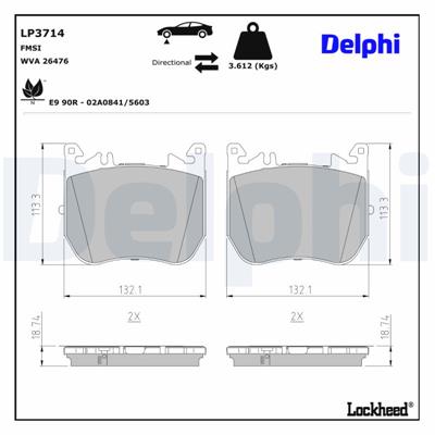 DELPHI LP3714 EAN: 5012759893012.