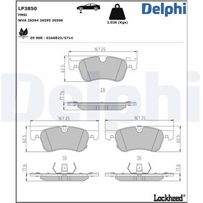 DELPHI LP3850 EAN: 5012759596975.