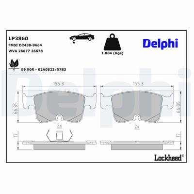 DELPHI LP3860 EAN: 5012759657447.