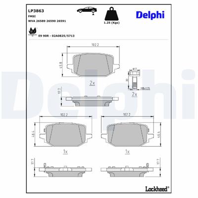 DELPHI LP3863 EAN: 5012759657799.