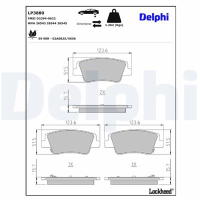 DELPHI LP3880 EAN: 5012759652992.