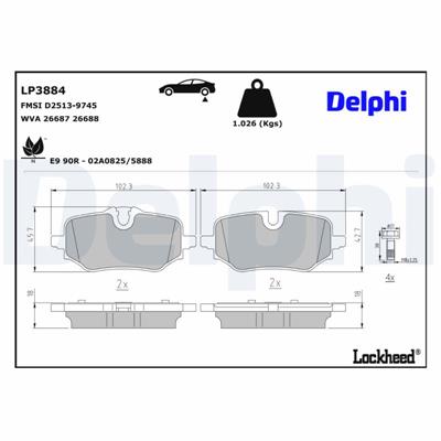 DELPHI LP3884 EAN: 5012759654583.