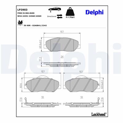 DELPHI LP3903 EAN: 5012759727270.
