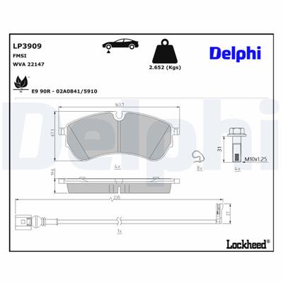 DELPHI LP3909 EAN: 5012759600290.