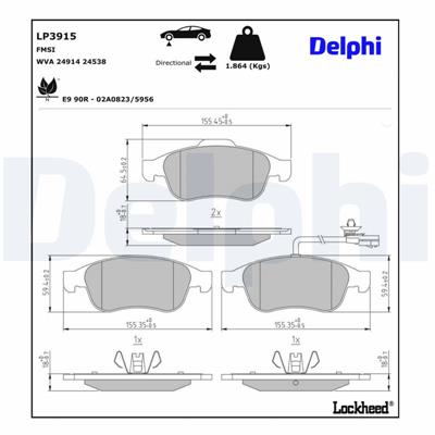 DELPHI LP3915 EAN: 5012759602584.