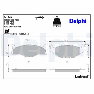DELPHI LP420 EAN: 5012759301791.