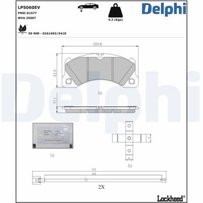 DELPHI LP5060EV EAN: 5012759596968.