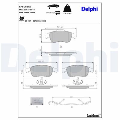 DELPHI LP5086EV EAN: 5012759602386.