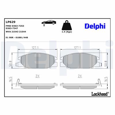 DELPHI LP629 EAN: 5012759304471.