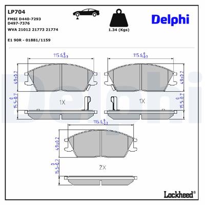DELPHI LP704 EAN: 5012759305201.