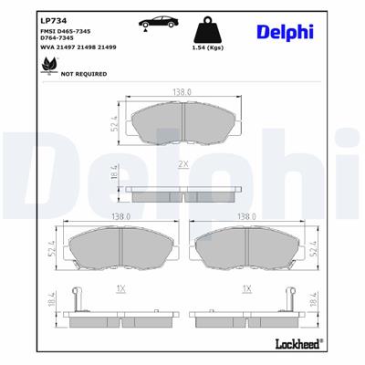 DELPHI LP734 EAN: 5012759305508.