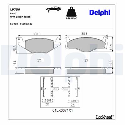 DELPHI LP756 EAN: 5012759071304.