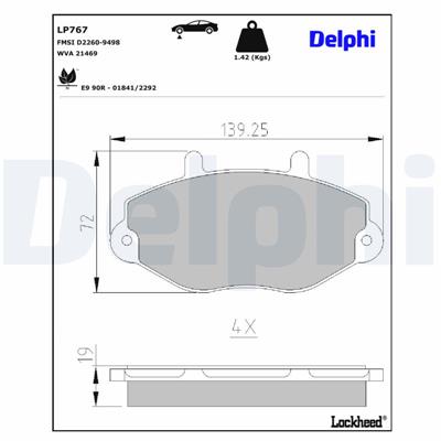 DELPHI LP767 EAN: 5012759305836.