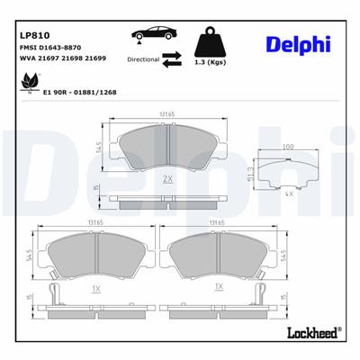 DELPHI LP810 EAN: 5012759901724.