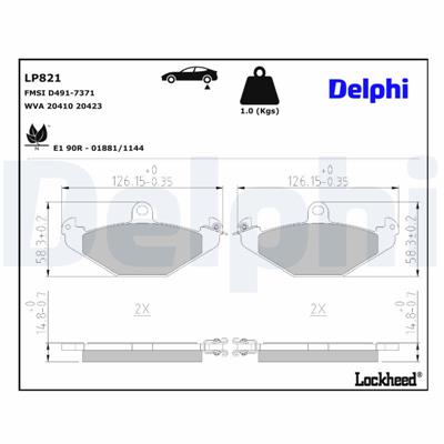 DELPHI LP821 EAN: 5012759818053.