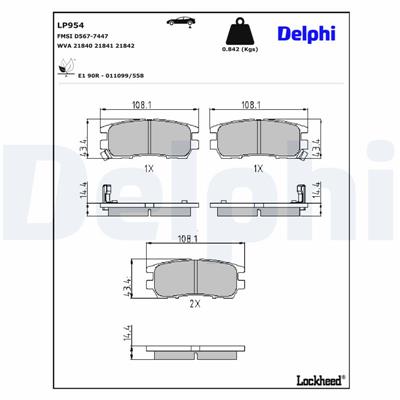 DELPHI LP954 EAN: 5012759916575.