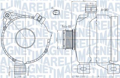 MAGNETI MARELLI 063731967010 Číslo výrobce: MQA1967. EAN: 8050947054361.