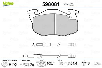 VALEO 598081 Číslo výrobce: 21061. EAN: 3276425980815.