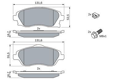 BOSCH 0 986 424 527 Číslo výrobce: BP281. EAN: 3165143661871.