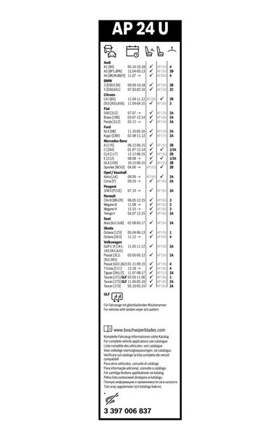BOSCH 3 397 006 837 Číslo výrobce: AP 24 U. EAN: 4047025120623.