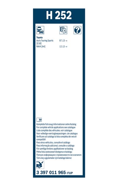 BOSCH 3 397 011 965 Číslo výrobce: H 252. EAN: 4047025852272.