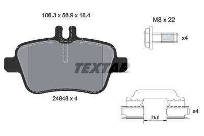 TEXTAR 2484805 Číslo výrobce: 24848. EAN: 4019722494376.