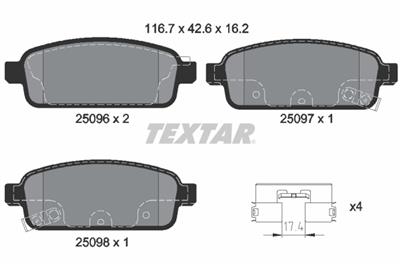 TEXTAR 2509681 Číslo výrobce: 25096. EAN: 4019722452703.