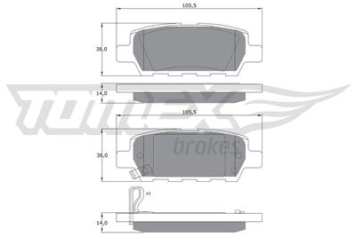 TOMEX Brakes TX 14-21 Číslo výrobce: 14-21. EAN: 5906485556825.