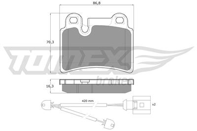 TOMEX Brakes TX 16-21 Číslo výrobce: 16-21. EAN: 5901646642720.