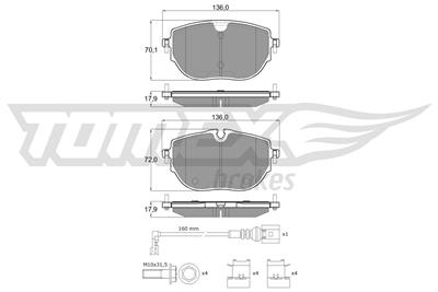 TOMEX Brakes TX 60-62 Číslo výrobce: 26268.