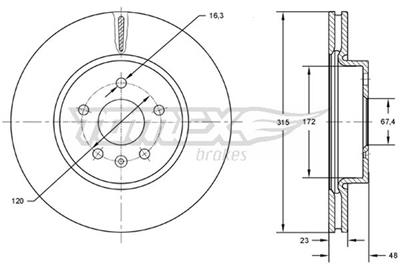 TOMEX Brakes TX 72-97 EAN: 5901646601574.