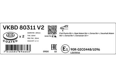 SKF VKBD 80311 V2 EAN: 7316581896653.
