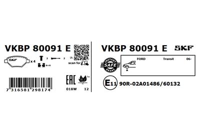 SKF VKBP 80091 E Číslo výrobce: 24484. EAN: 7316581298174.