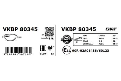SKF VKBP 80345 Číslo výrobce: 23402.