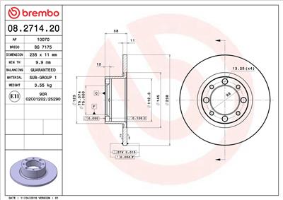 BREMBO 08.2714.20 EAN: 8020584271421.