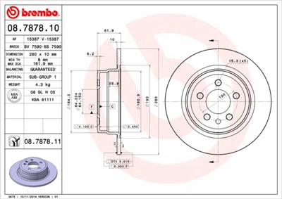 BREMBO 08.7878.11 EAN: 8020584216415.